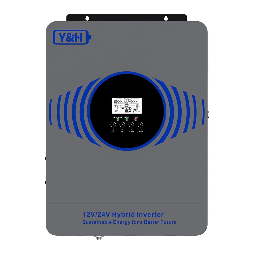 Y&H 4200W Hybrid Solar Inverter Dual Battery Voltage 12V/24V,Built-in MPPT 100A Solar Charger Max PV Power 4000W Input with BMS,WIFI Communication Off Grid Inverter for Home/RV/Backup Power