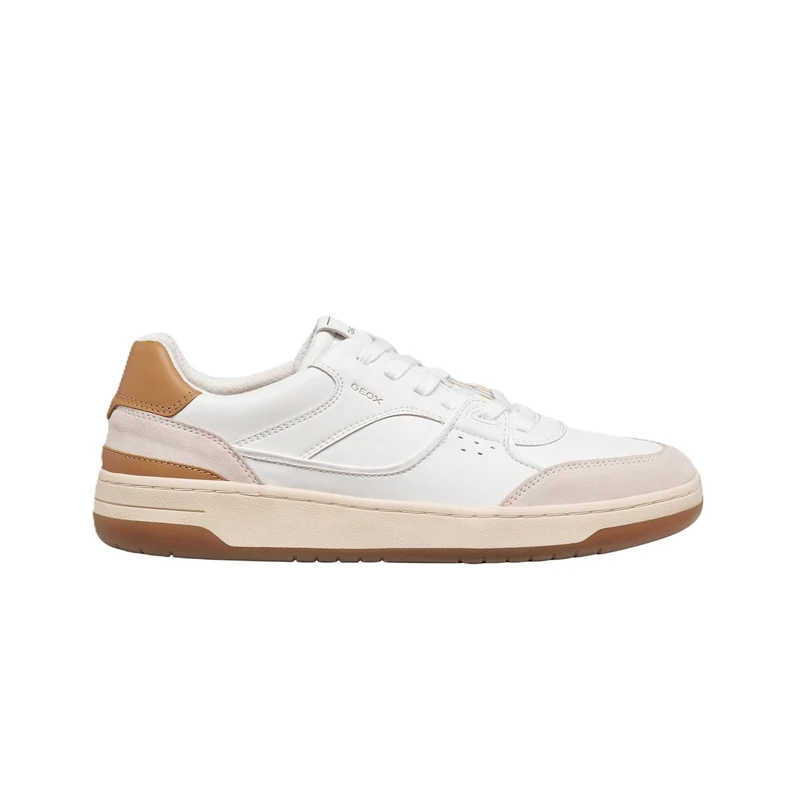 Geox Men U Sedral Court B Sneaker, White Tan, 10 UK