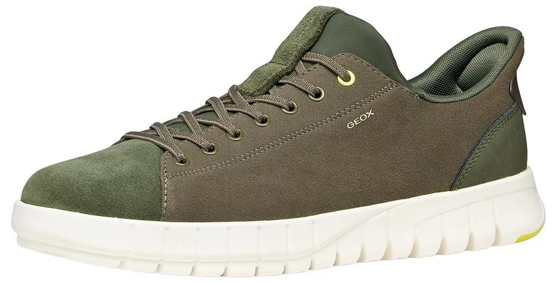 Geox Men U Flextride Plus C Sneaker, Lt Olive, 8 UK