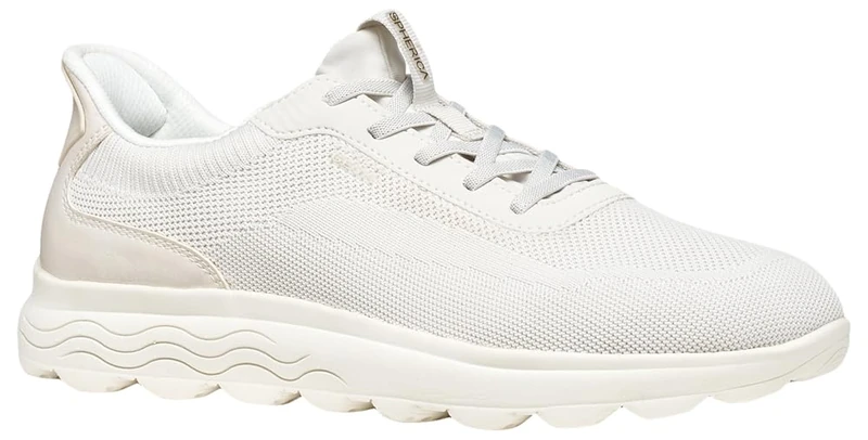 Geox Men's U Spherica Plus A Trainers, Off White, 44 EU