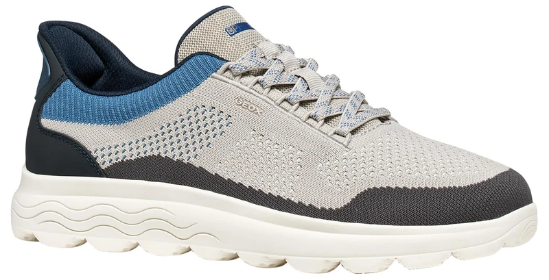 Geox Men's U SPHERICA Plus E Trainers, LT Grey/Navy, 46 EU