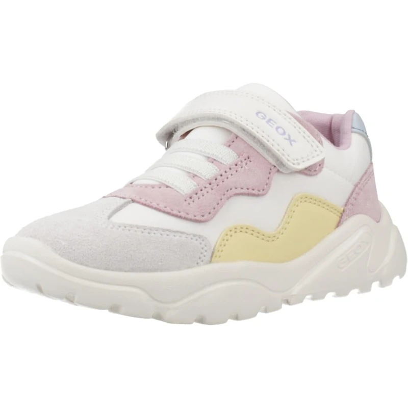 Geox Boys Girls B CIUFCIUF Girl B Trainers, Off White/Rose, 27 EU
