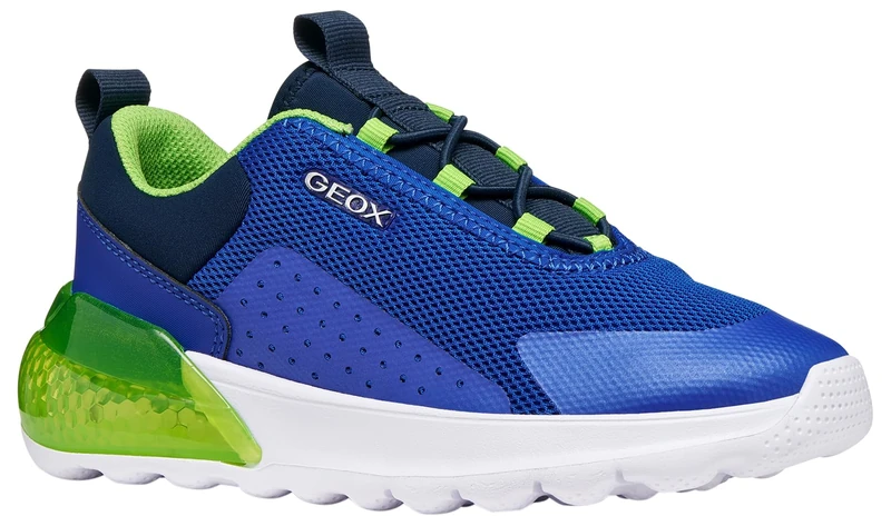 Geox J Activart Illuminus Sneaker, Royal Green, 3 UK