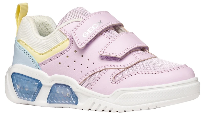 Geox Girl's J Illuminus Sneaker, Lilac Sky, 1 UK