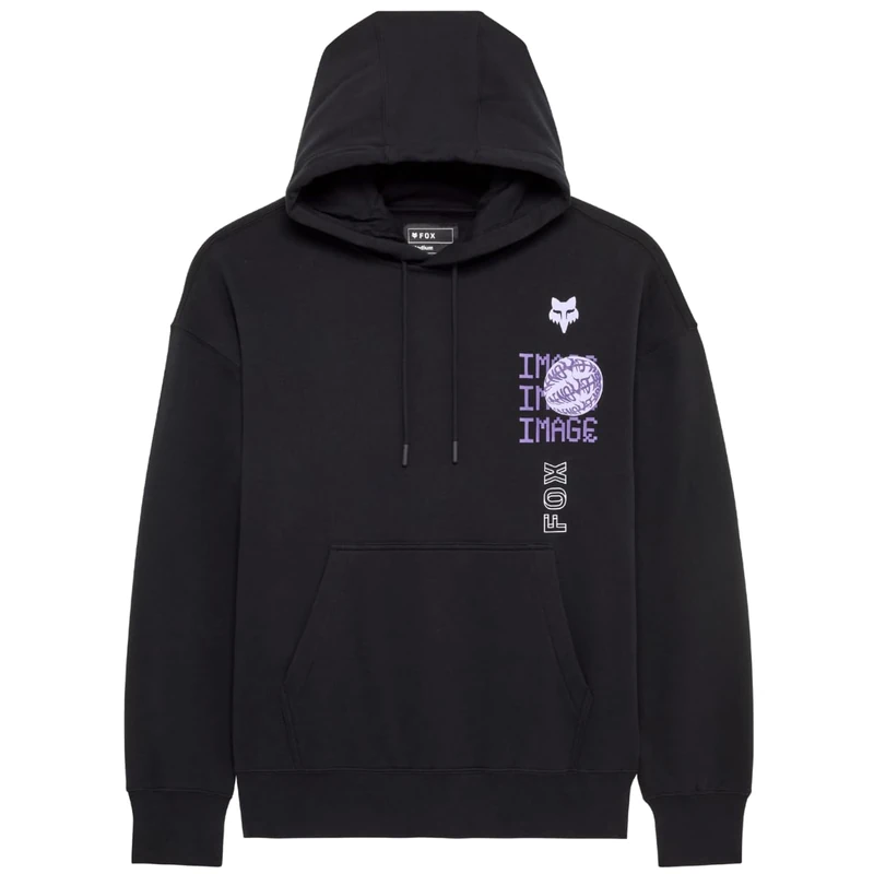 Hoodie Fox Image Phantom Oversized Fleece Po Black M