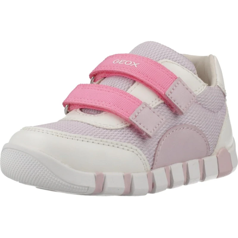 Geox Baby Girl's B Iupidoo Sneaker, White Purple, 19 EU