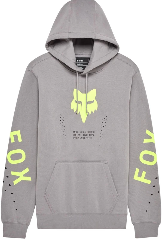 Hoodie Fox Shield Fleece PO Steel Grey M