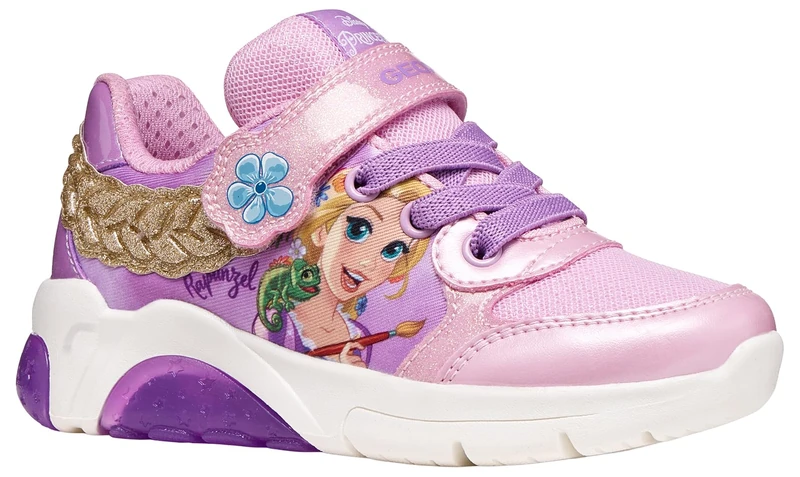 Geox Girls J Fadinlight Girl BSneaker, Pink Dk Lilac, 9 UK
