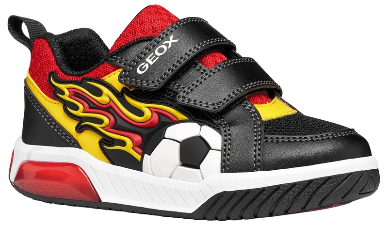 Geox J INEK Boy B Trainers, Black/Yellow, 36 EU