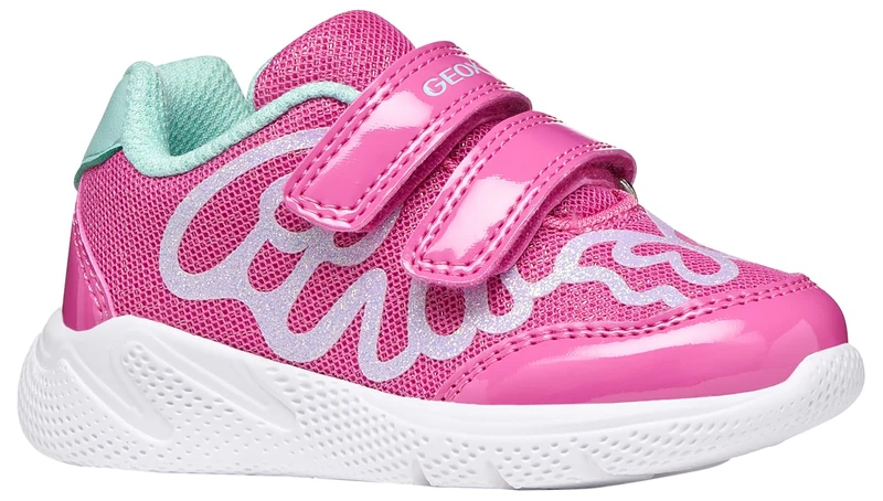 Geox Boys Girls B SPRINTYE Girl A Trainers, Fuchsia/Watersea, 26 EU