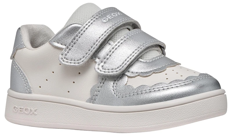 Geox B Eclyper Girl A, Girls' Sneakers 0-24, White, 7.5 UK