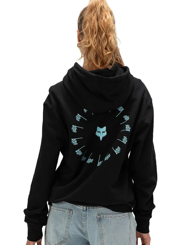 Hoodie Fox Lady Winners Circular Fleece Po Black S