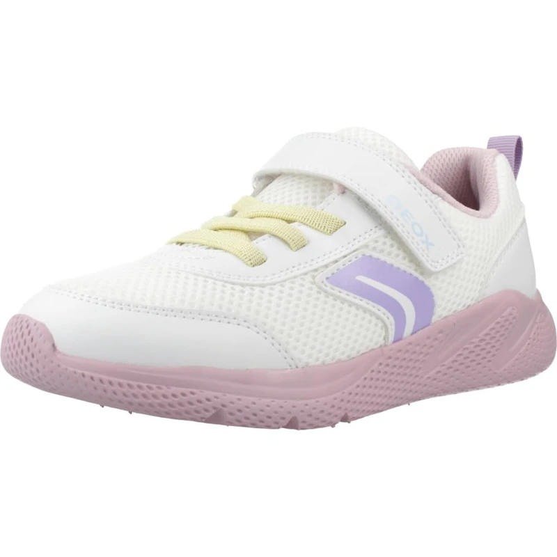 Geox J Sprintye Girl B Sneaker, White Pink, 6 UK