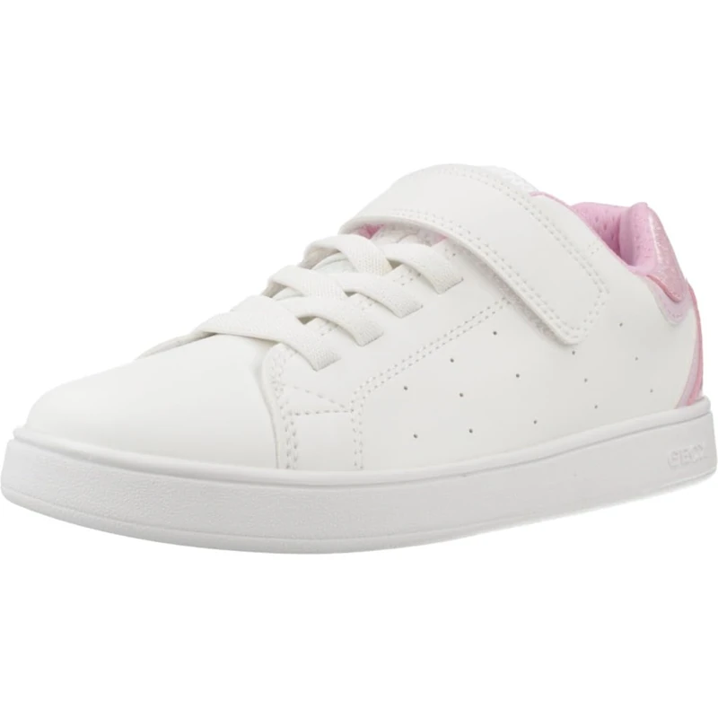 Geox J Eclyper Girl A Basketball, White/Pink, 3 UK