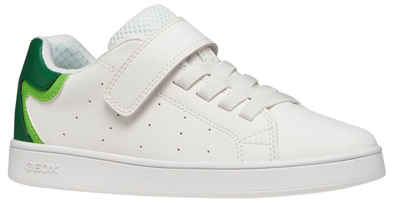 Geox J Eclyper Boy A Sneaker, White Green, 4 UK