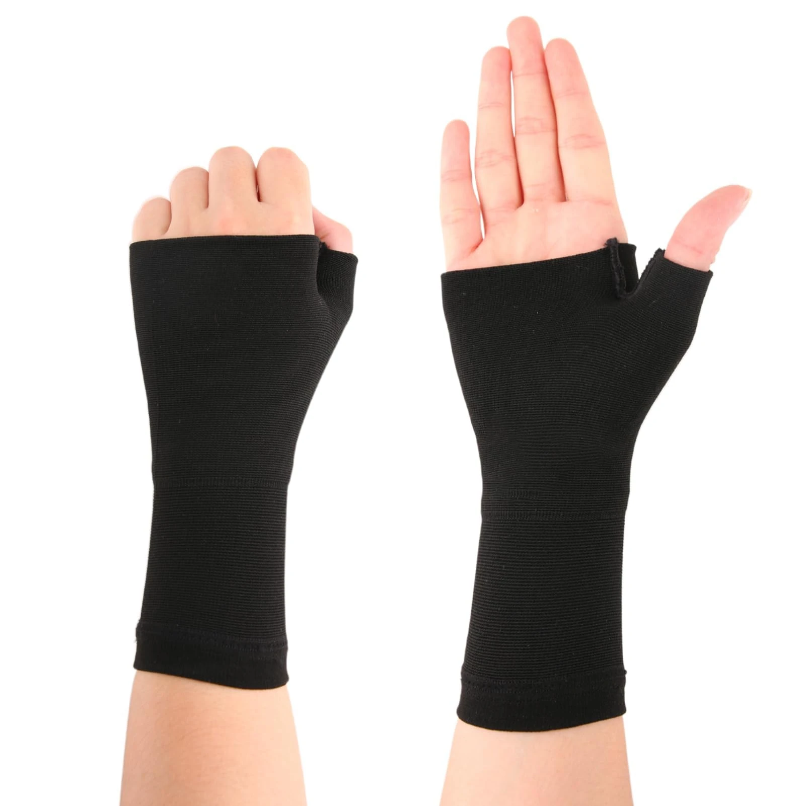 Wrist Thumb Support Gloves for Arthritis Carpal Tunnel Sprain Strain Tendonitis Recovery Women Men Injury Care Brace Compression Hand Mitten for Sports Rock Climbing Joint Pain Relief (Black, L)