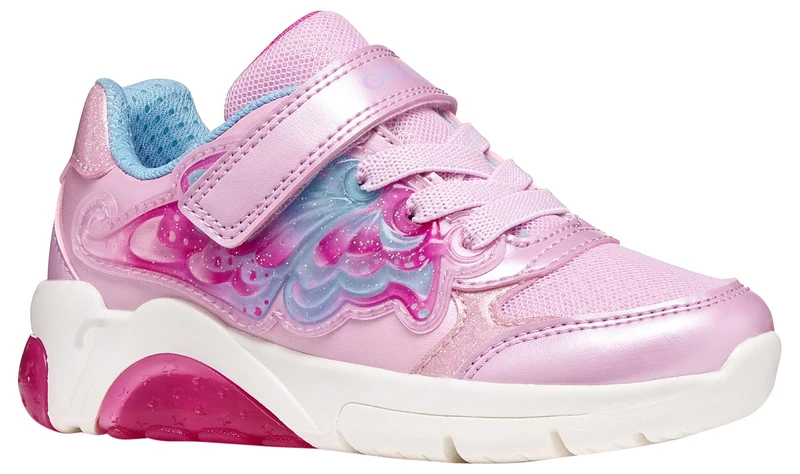 Geox Girl's J Fadinlight Sneaker, Pink Sky, 1.5 UK