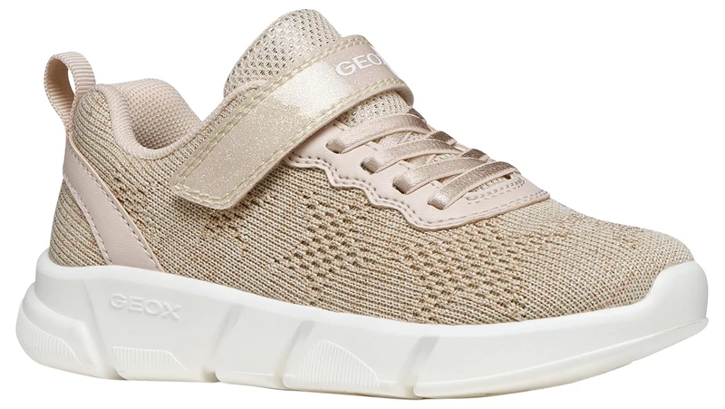 Geox J Aril Girl B Trainers, LT Beige, 34 EU