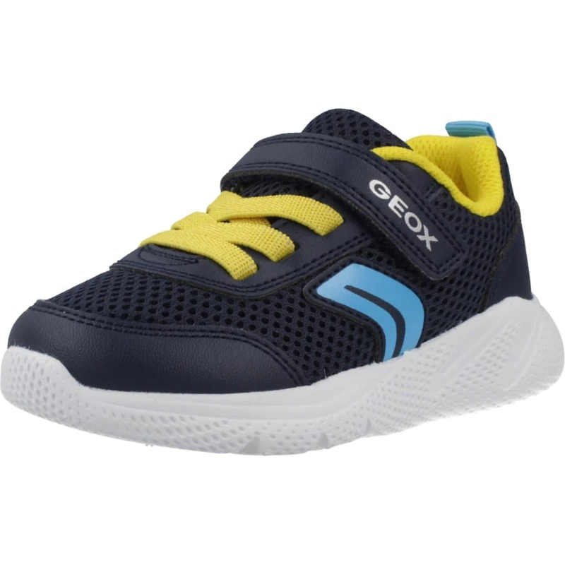 Geox B Sprintye Boy C Trainers, Navy/Yellow, 27 EU