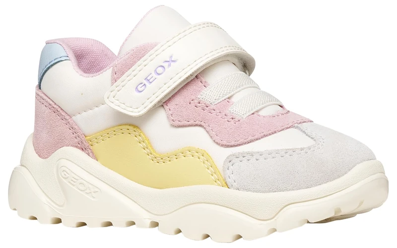 Geox Boys Girls B CIUFCIUF Girl B Trainers, Off White/Rose, 26 EU