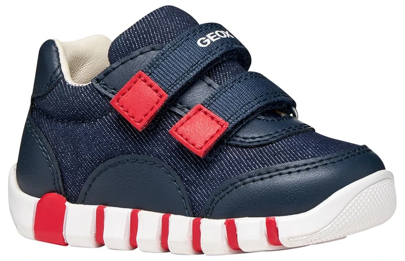 Geox Baby Boys' B Iupidoo Boy C Trainers, Navy red, 7 UK