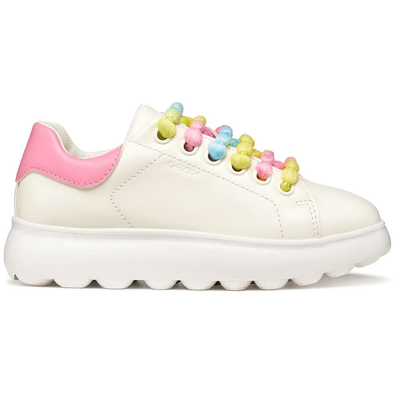 Geox J Puffypop Girl A, Sneakers, White and Pink, 36 EU