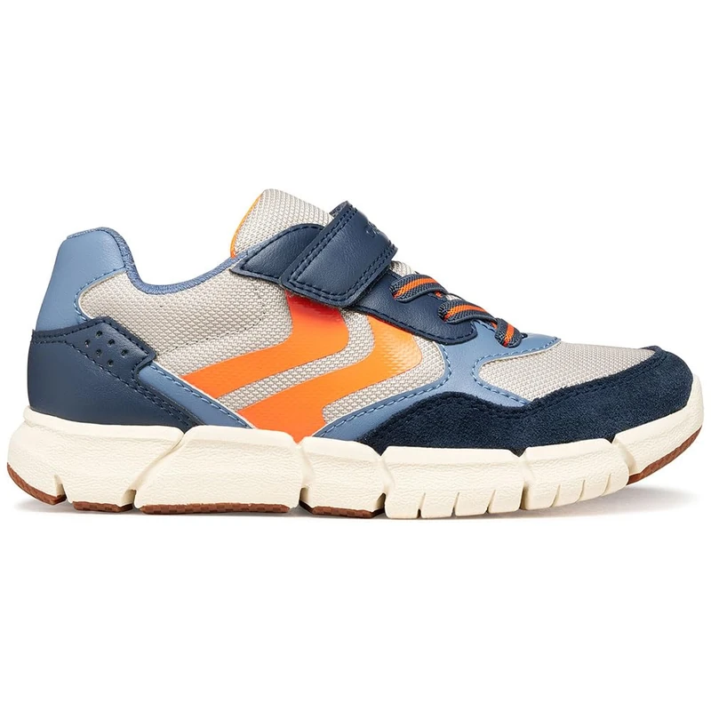 Geox J FLEXYPER Boy B Trainers, LT Grey/Navy, 35 EU / 2.5 UK