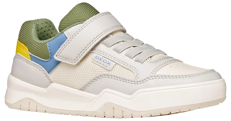 Geox J Perth Boy E Trainers, LT Grey/Green, 41 EU