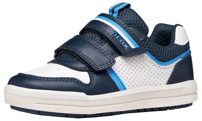 Geox J Arzach Boy A Trainers, White/Azure, 37 EU