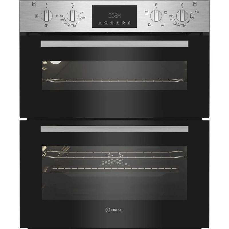 Indesit DUI 10D IX Built Under Electric Fan Double Oven - Stainless Steel
