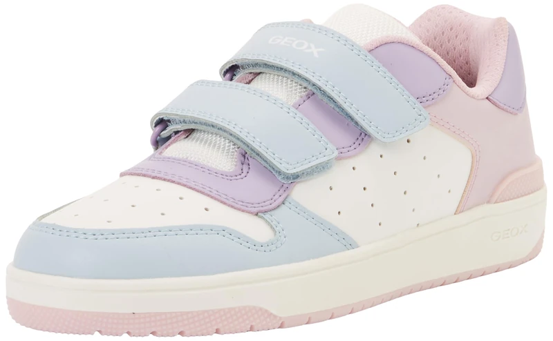 Geox J WASHIBA Girl B Trainers, Crystal/LT Lilac, 30 EU