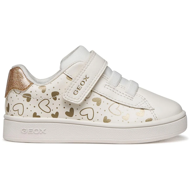 Geox Boys Girls B ECLYPER Girl A Trainers, Optic White/LT Gold, 25 EU