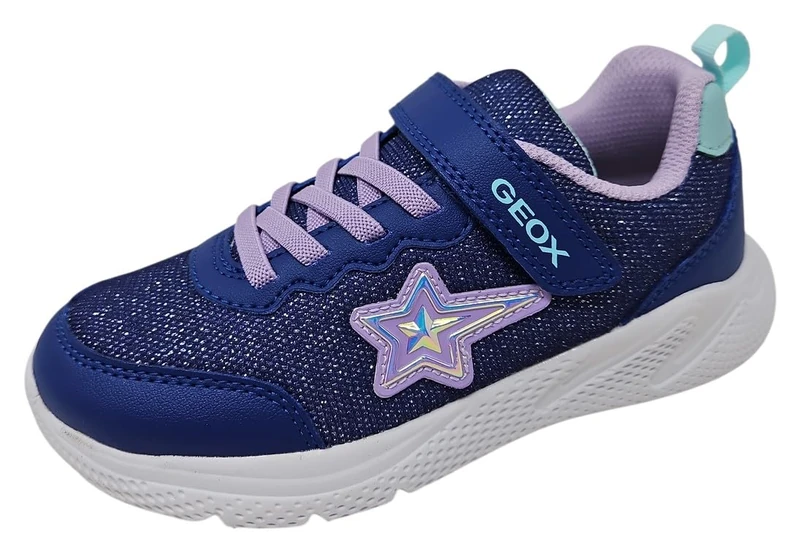 Geox J Sprintye Girl A Trainers, Blue/Lilac, 36 EU