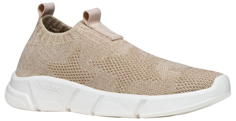 Geox J Aril Girl E Trainers, LT Beige, 34 EU