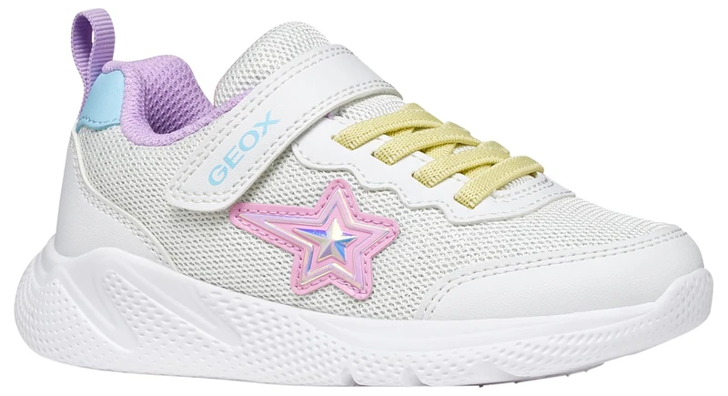 Geox Junior Girl J Sprintye Girl A Trainers, White/Multicoloured, 37_EU
