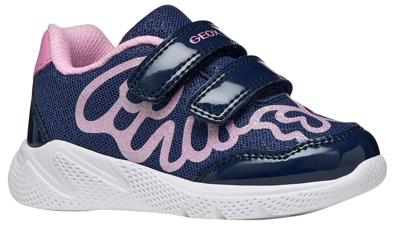 Geox Boys Girls B SPRINTYE Girl A Trainers, Blue/Pink, 27 EU