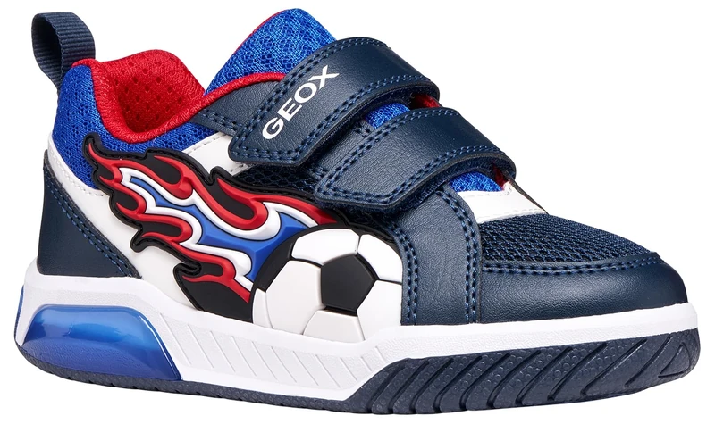 Geox J INEK Boy B Trainers, Navy/Red, 28 EU