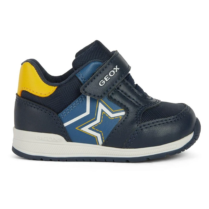 Geox Baby Boys' B RISHON Boy A Trainers, Navy/Yellow, 18 EU