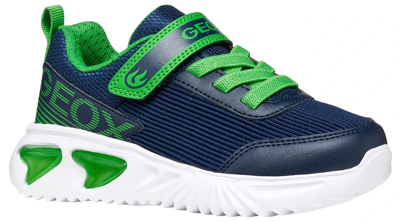 Geox J Assister Boy C Basketball, Navy Lt Green, 29 EU