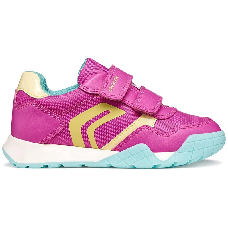 Geox J RANN-E Girl A Trainers, Fuchsia/LT Yellow, 35 EU