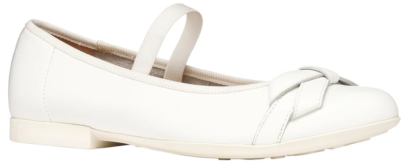 Geox JR PLIE' A Ballet Flat, White, 36 EU - Image 1