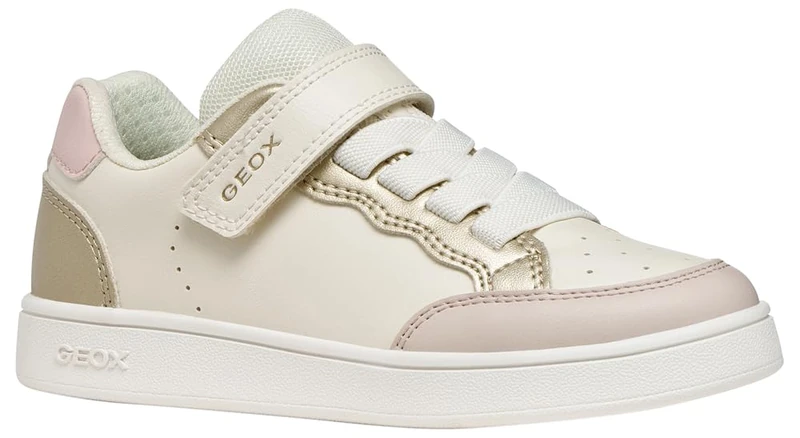 Geox J Eclyper Girl B SneakersGirls, Lt Ivory Gold, 6.5 UK