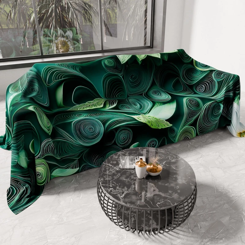 PETTI Artigiani Italiani - Spring Summer Double Bedspread Light Blanket Double Bed Linen Bedspread Floral 05-22 100% Made in Italy