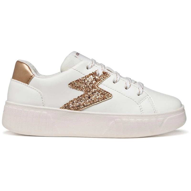 Geox J MIKIROSHI Girl A Trainers, White/Rose Gold, 39 EU