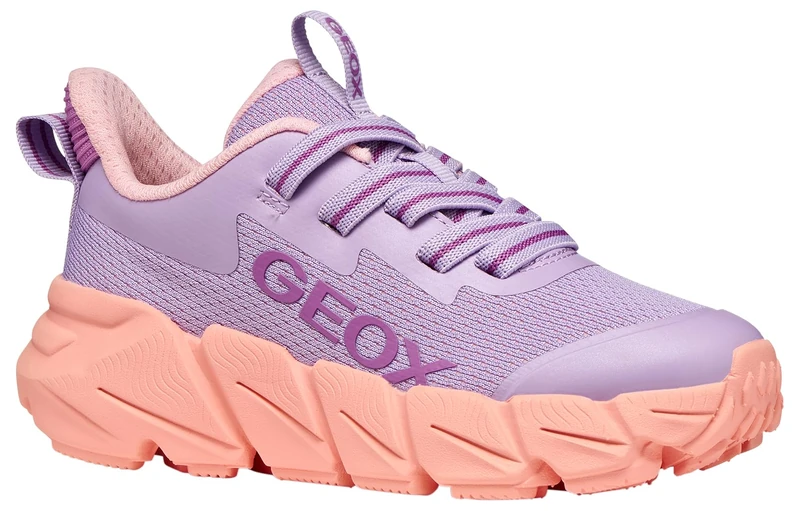 Geox J FLEXYPER Fast Girl Trainers, Lilac/LT Coral, 28 EU / 10 UK