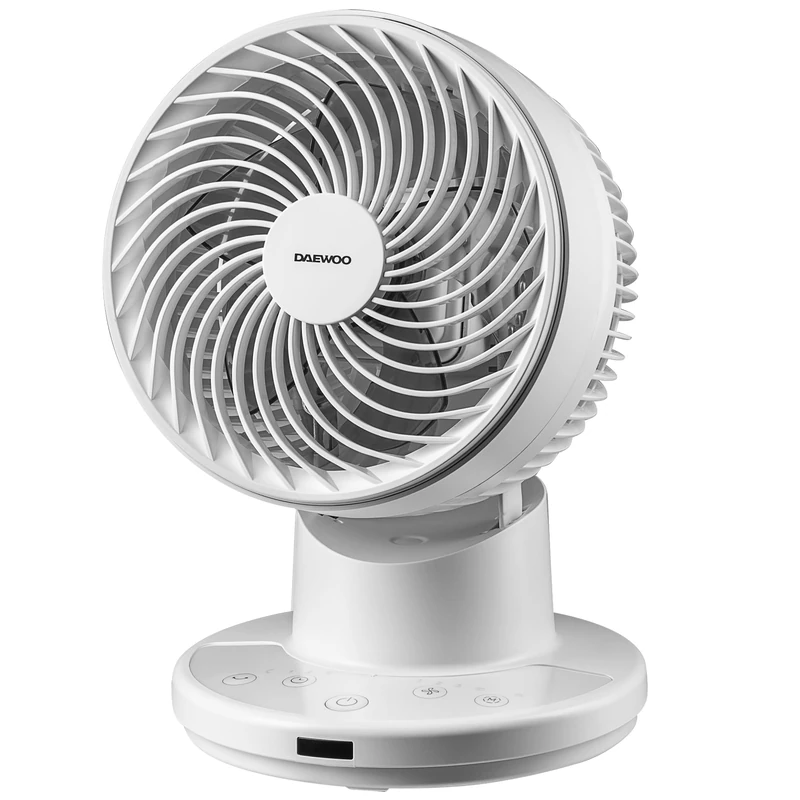 Daewoo 8” Desktop Air Circulator Fan – Compact Oscillating Desk Fan with Remote Control, Timer, Sleep & Natural Modes Quiet 35W with Adjustable Speeds – Ideal for Home Office & Bedroom Use