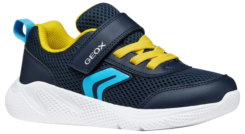Geox J Sprintye Boy A Sneaker, Navy Yellow, 10 UK Child