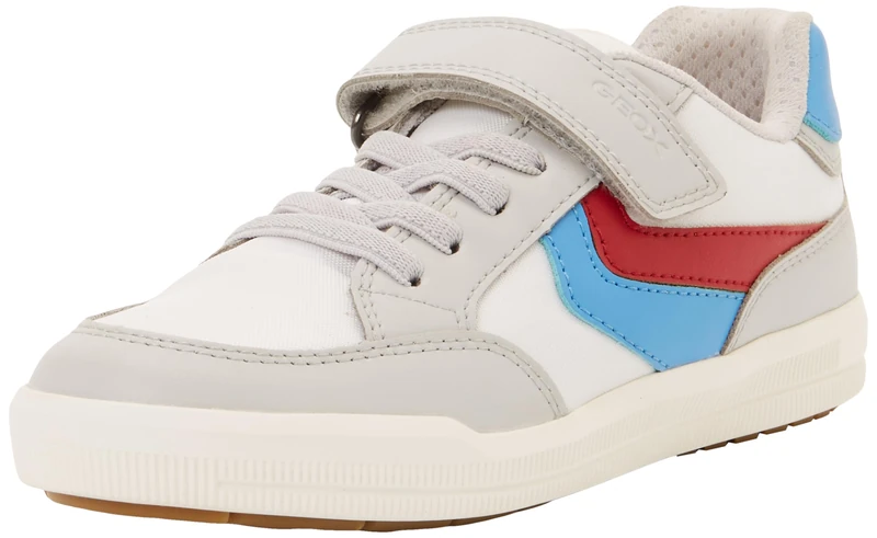 Geox J Arzach Boy A Trainers, White/Pearl, 28 EU