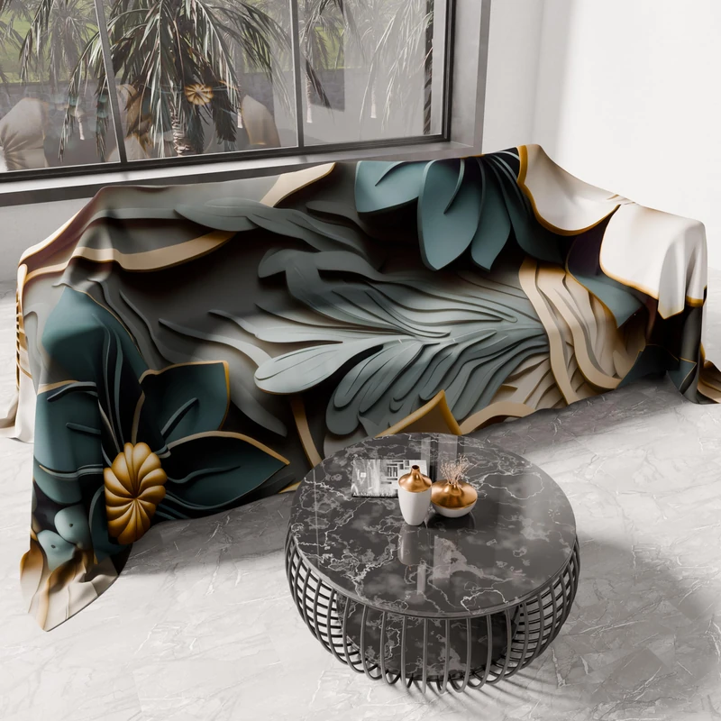 PETTI Artigiani Italiani - Spring Summer Bedspread for Double Bed and Half Beds, Light Blanket for Double Beds, Floral 05-8 100% Made in Italy