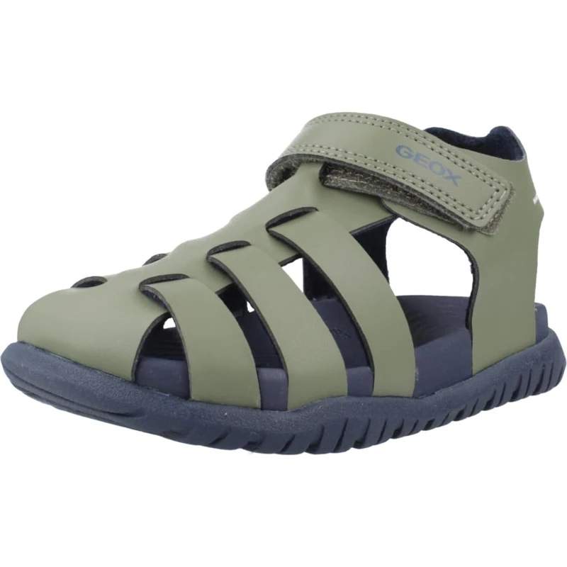 Geox B FUSBETTO BO Sandal, Sage/Navy, 27 EU